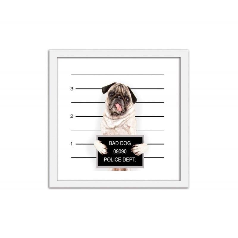Glezna baltā rāmī - Bad dog Home Trends DECO