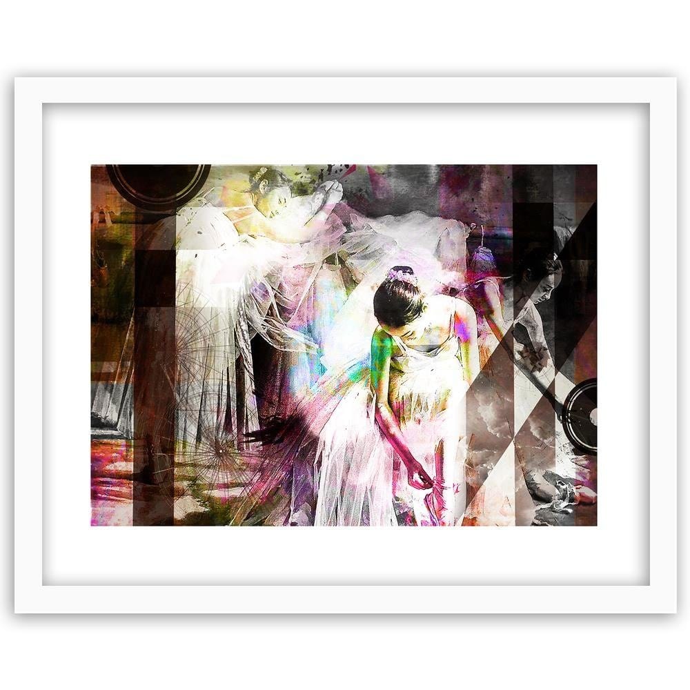 Glezna baltā rāmī - Ballerina Dress Abstraction Home Trends DECO