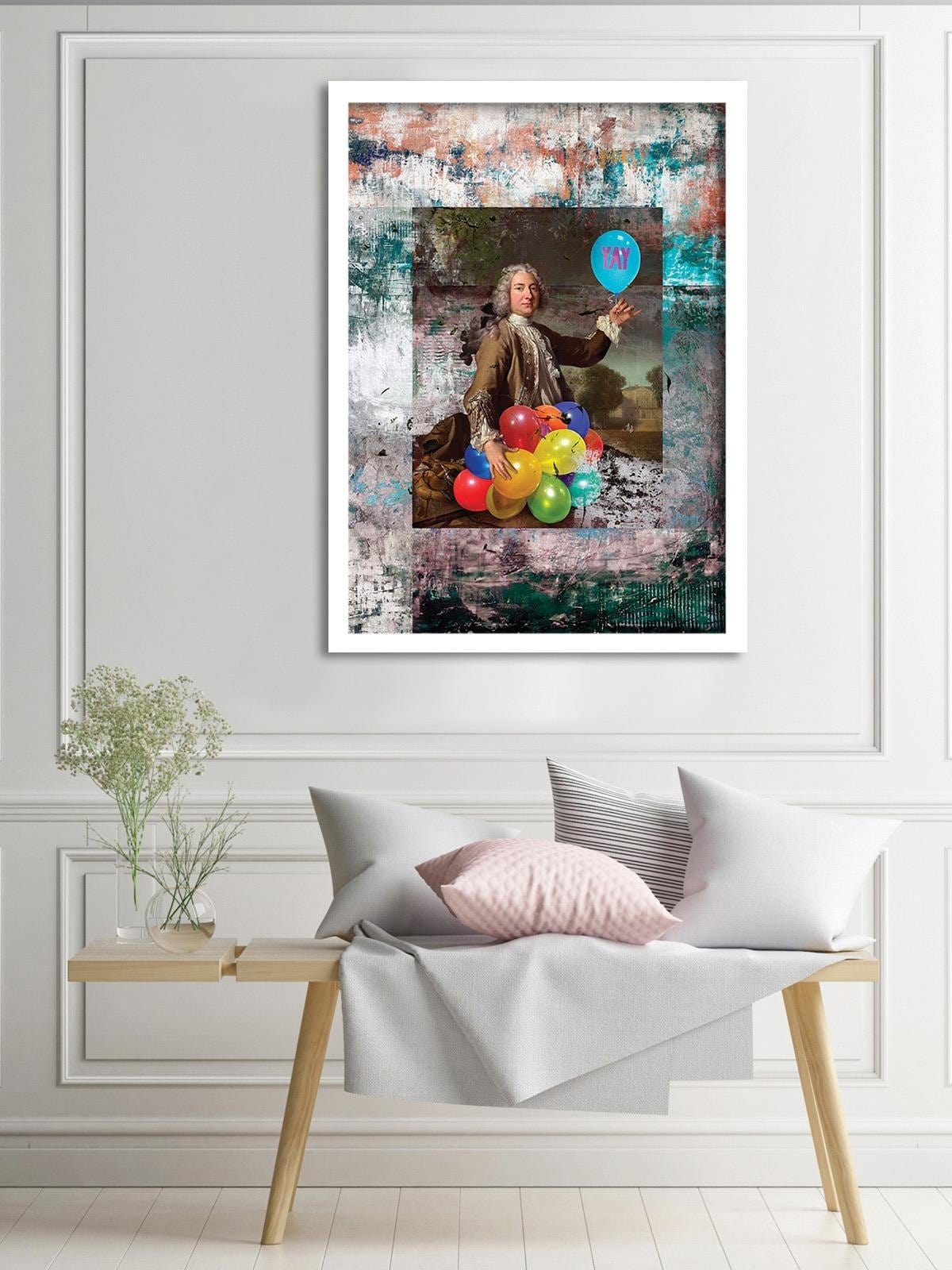 Glezna baltā rāmī - Baroque Rococo Balloons Home Trends DECO