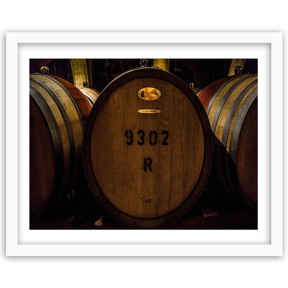 Glezna baltā rāmī - Barrels Of Wine Home Trends DECO