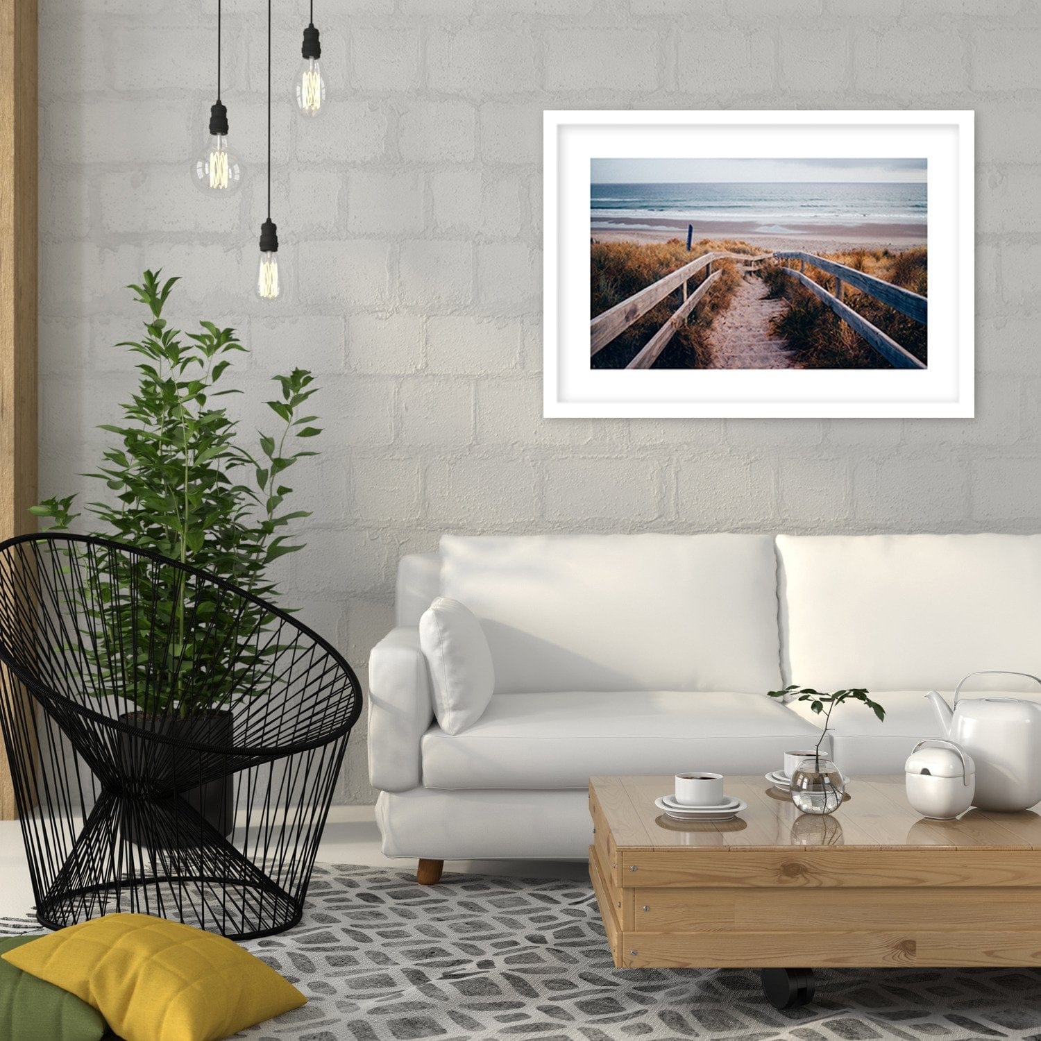 Glezna baltā rāmī - Beach And Seas Home Trends DECO