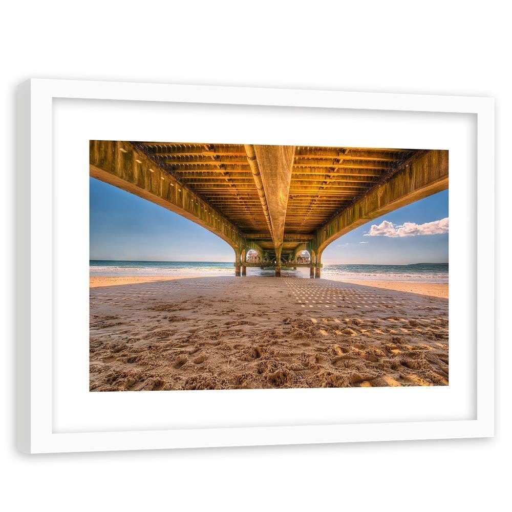 Glezna baltā rāmī - Beach Under The Pier Home Trends DECO