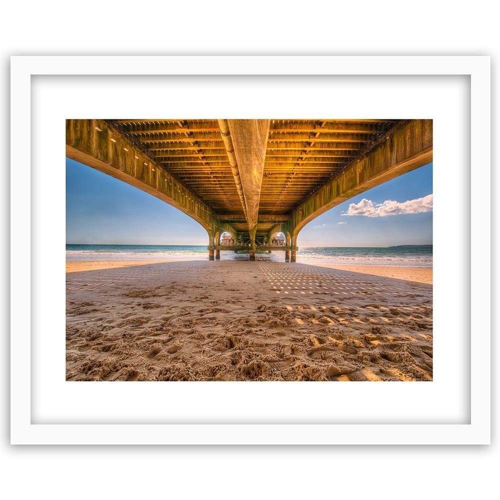 Glezna baltā rāmī - Beach Under The Pier Home Trends DECO