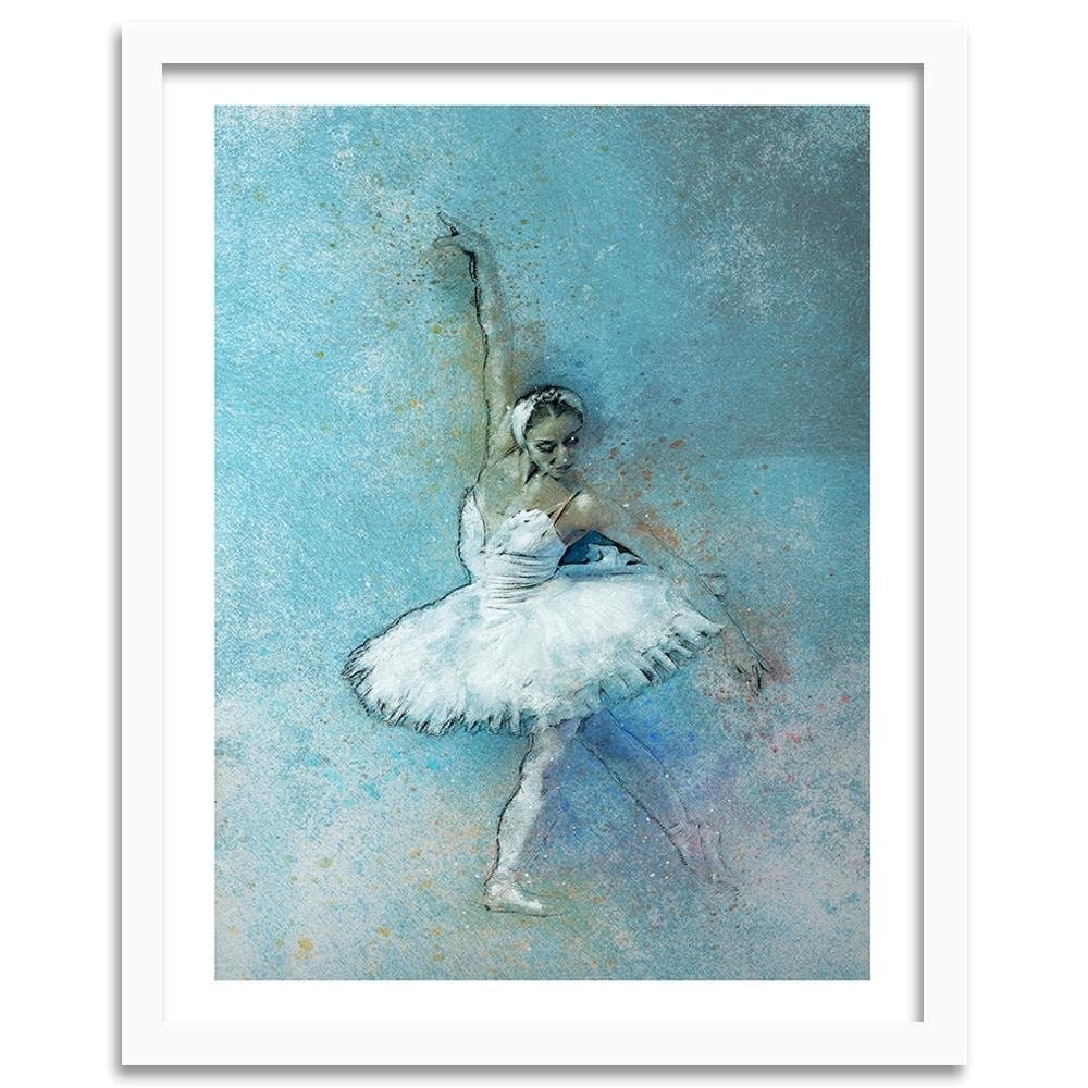 Glezna baltā rāmī - Beautiful Ballerina Home Trends DECO