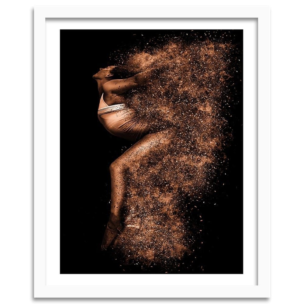Glezna baltā rāmī - Beautiful Woman In Gold Dust Home Trends DECO