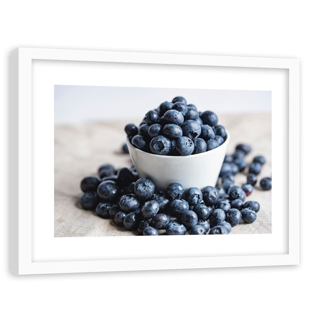Glezna baltā rāmī - Berries In A Bowl Home Trends DECO