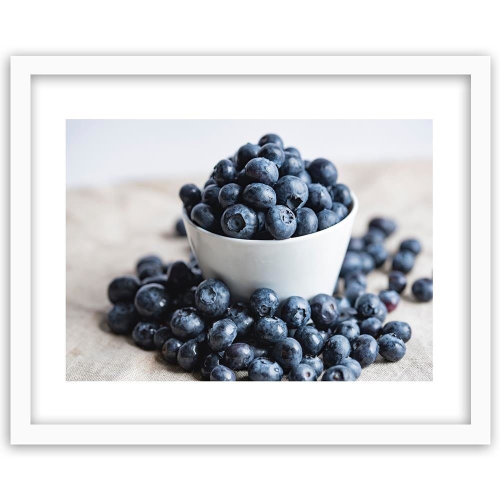 Glezna baltā rāmī - Berries In A Bowl Home Trends DECO