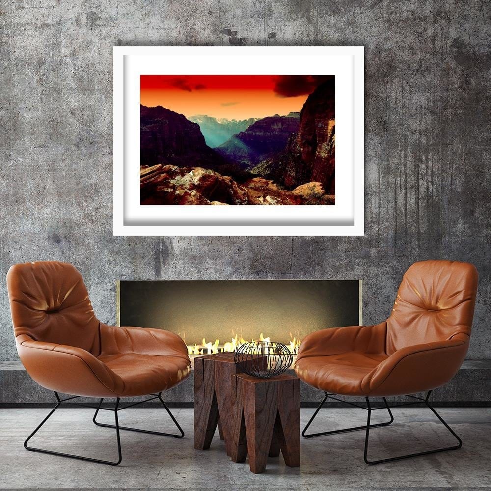 Glezna baltā rāmī - Between The Rocks 3 Home Trends DECO