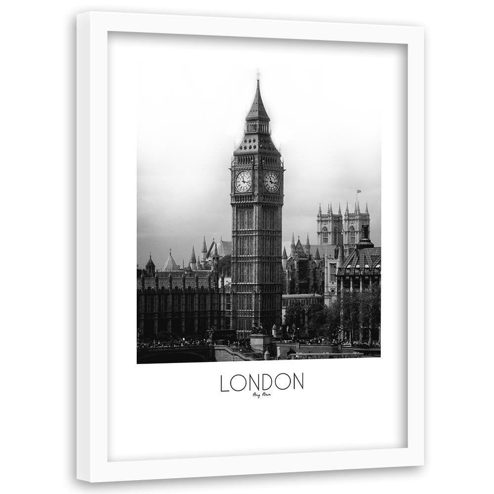 Glezna baltā rāmī - Big Ben London Home Trends DECO