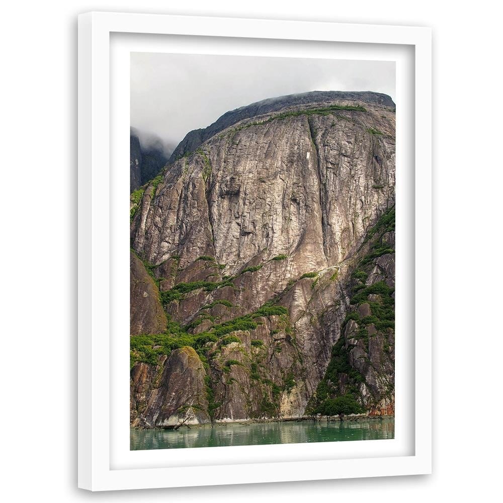 Glezna baltā rāmī - Big Rock By The River Home Trends DECO