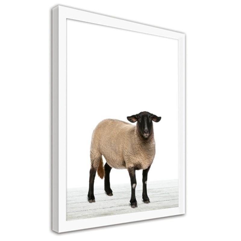 Glezna baltā rāmī - Big sheep Home Trends DECO