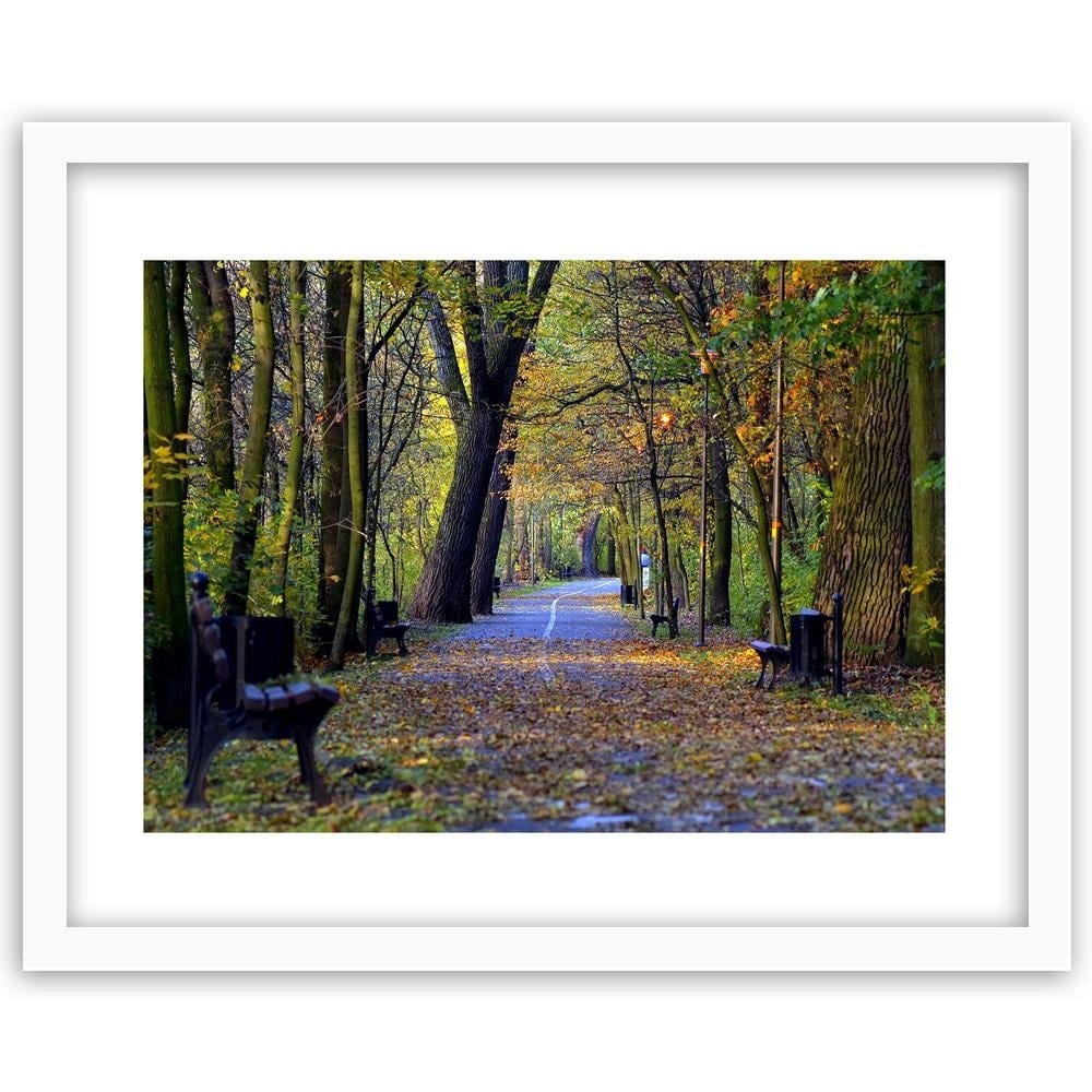 Glezna baltā rāmī - Bike Path In The Park Home Trends DECO