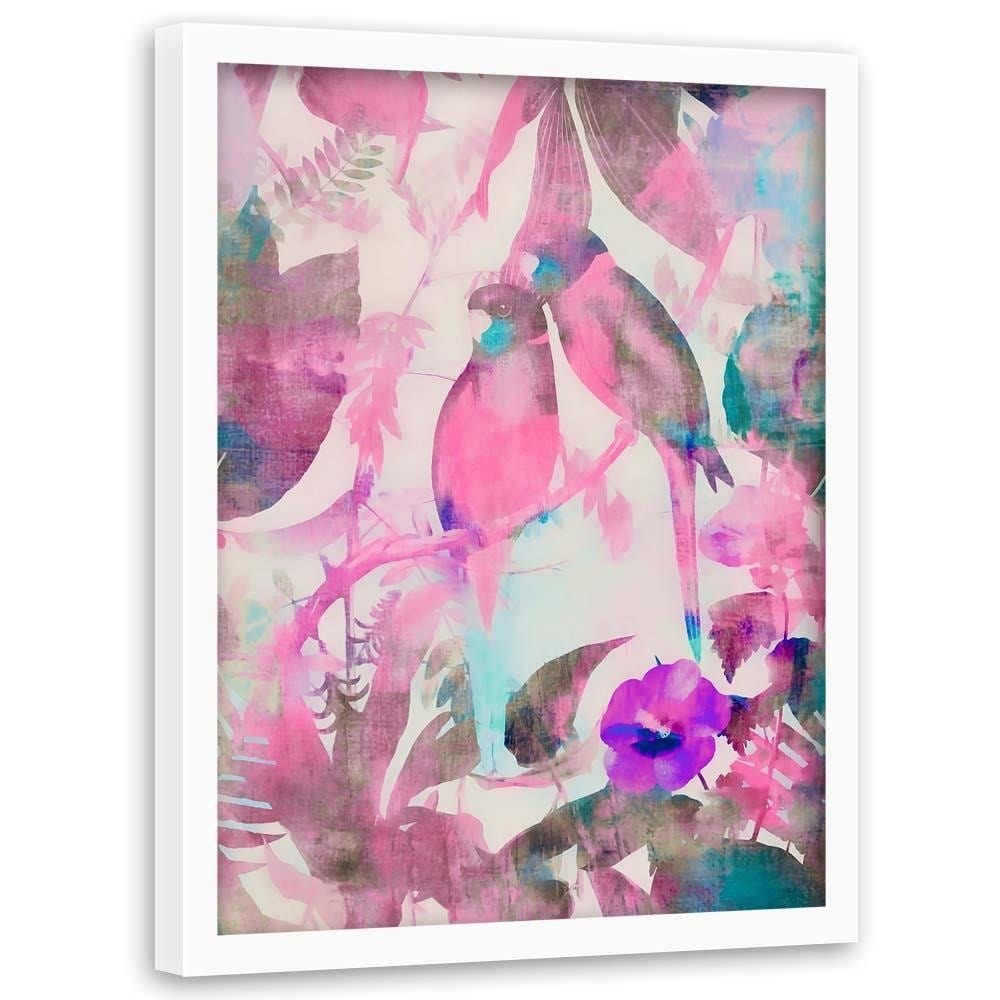 Glezna baltā rāmī - Bird Courtship Home Trends DECO