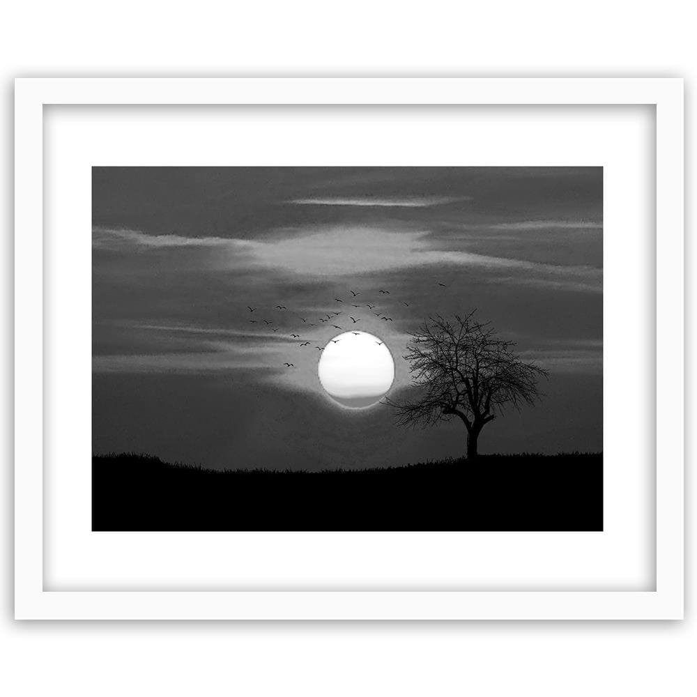 Glezna baltā rāmī - Birds At Sunset 2 Home Trends DECO