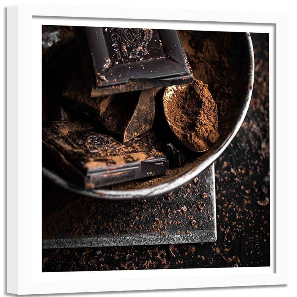 Glezna baltā rāmī - Bitter Chocolate And Cocoa Home Trends DECO