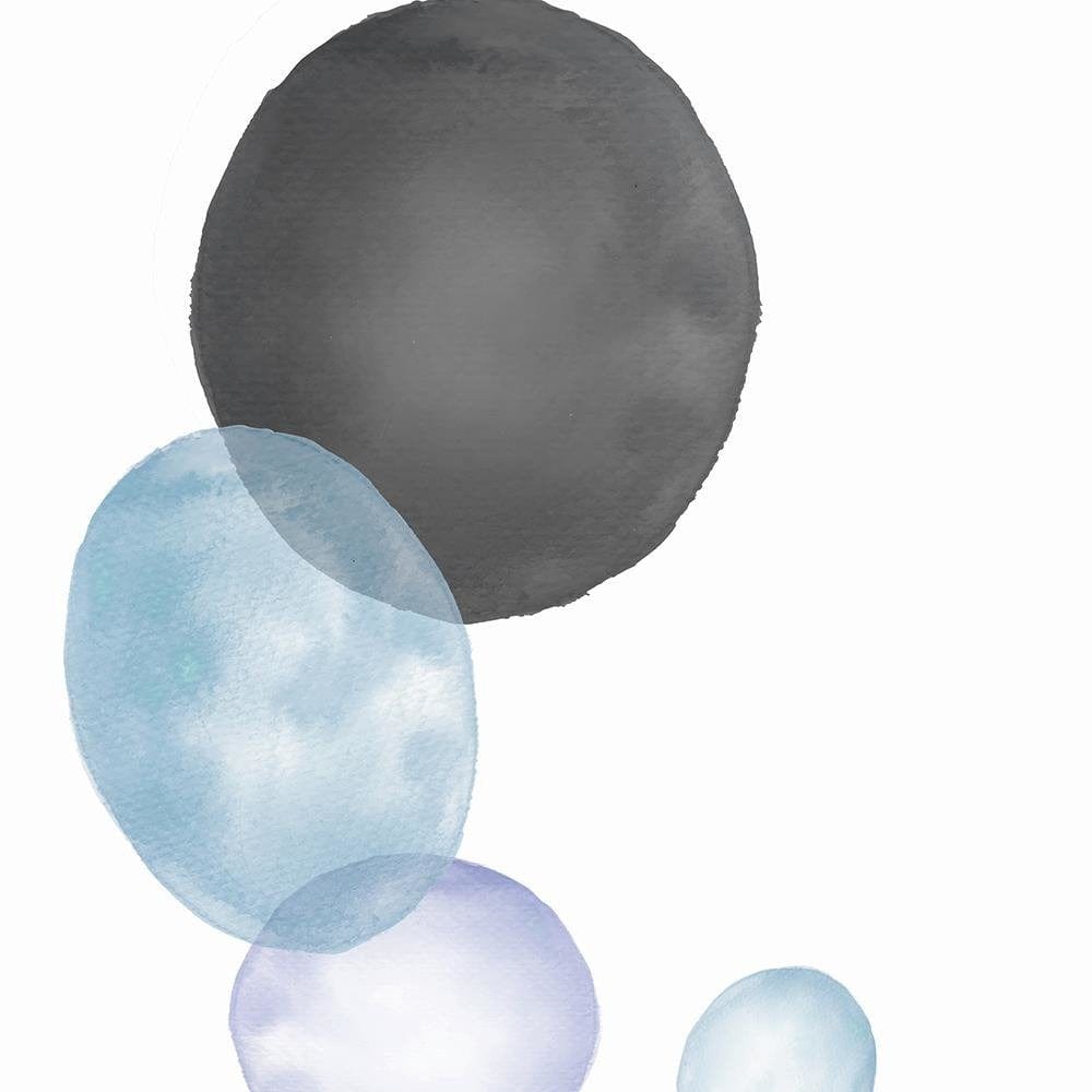 Glezna baltā rāmī - Black And Blue Circles Home Trends DECO