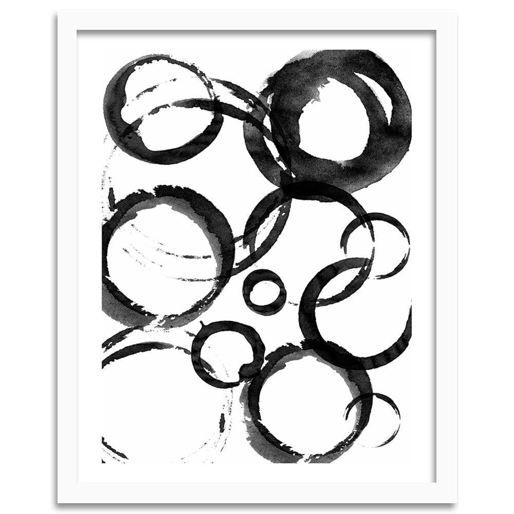 Glezna baltā rāmī - Black Circles Home Trends DECO