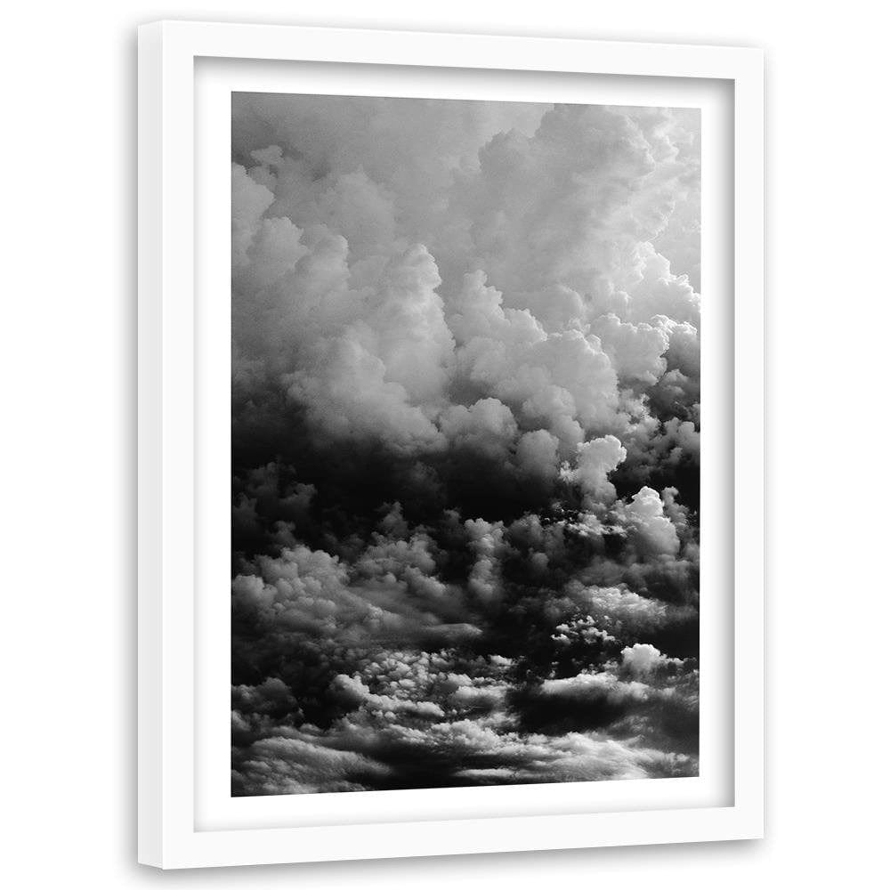 Glezna baltā rāmī - Black Clouds Home Trends DECO