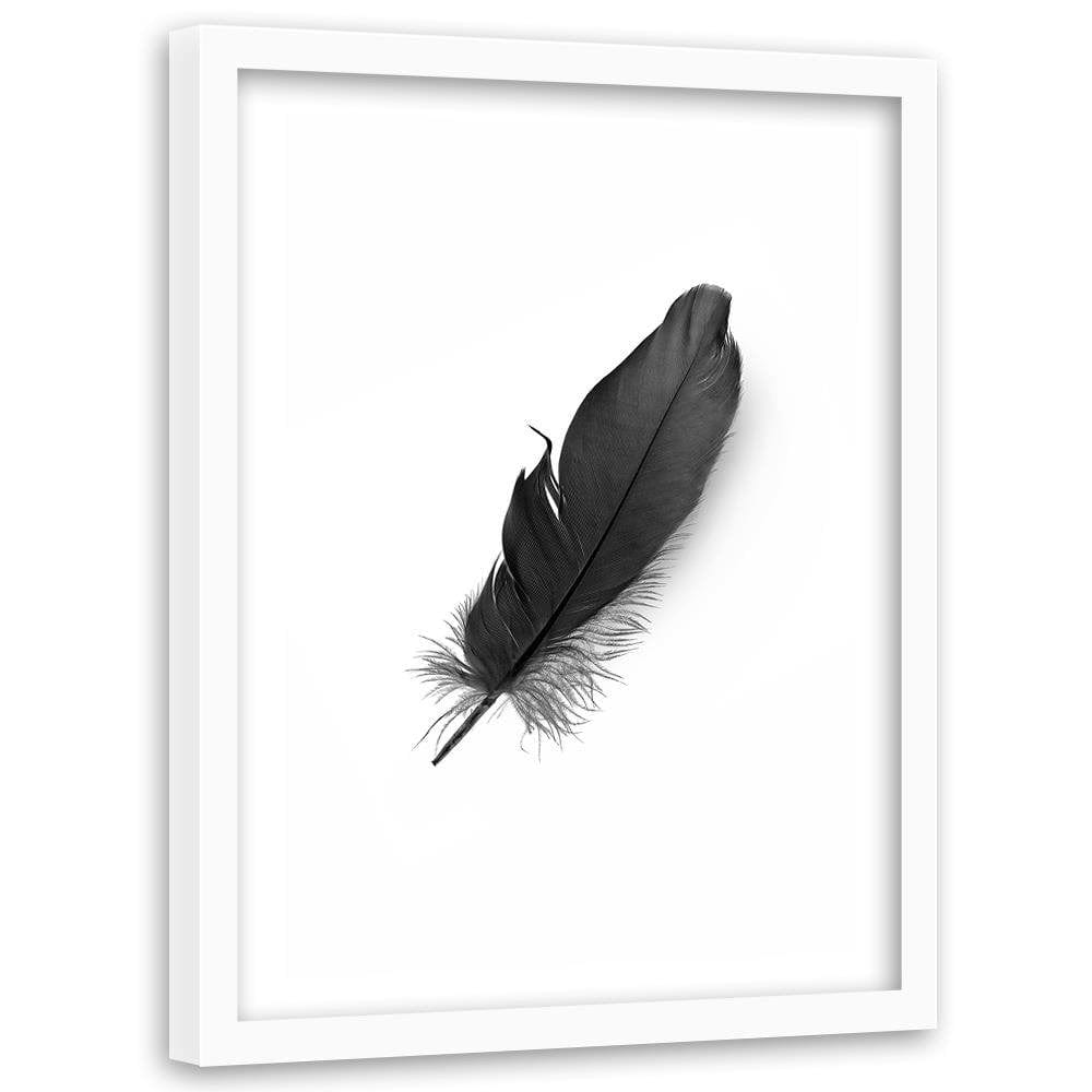 Glezna baltā rāmī - Black Feather Home Trends DECO