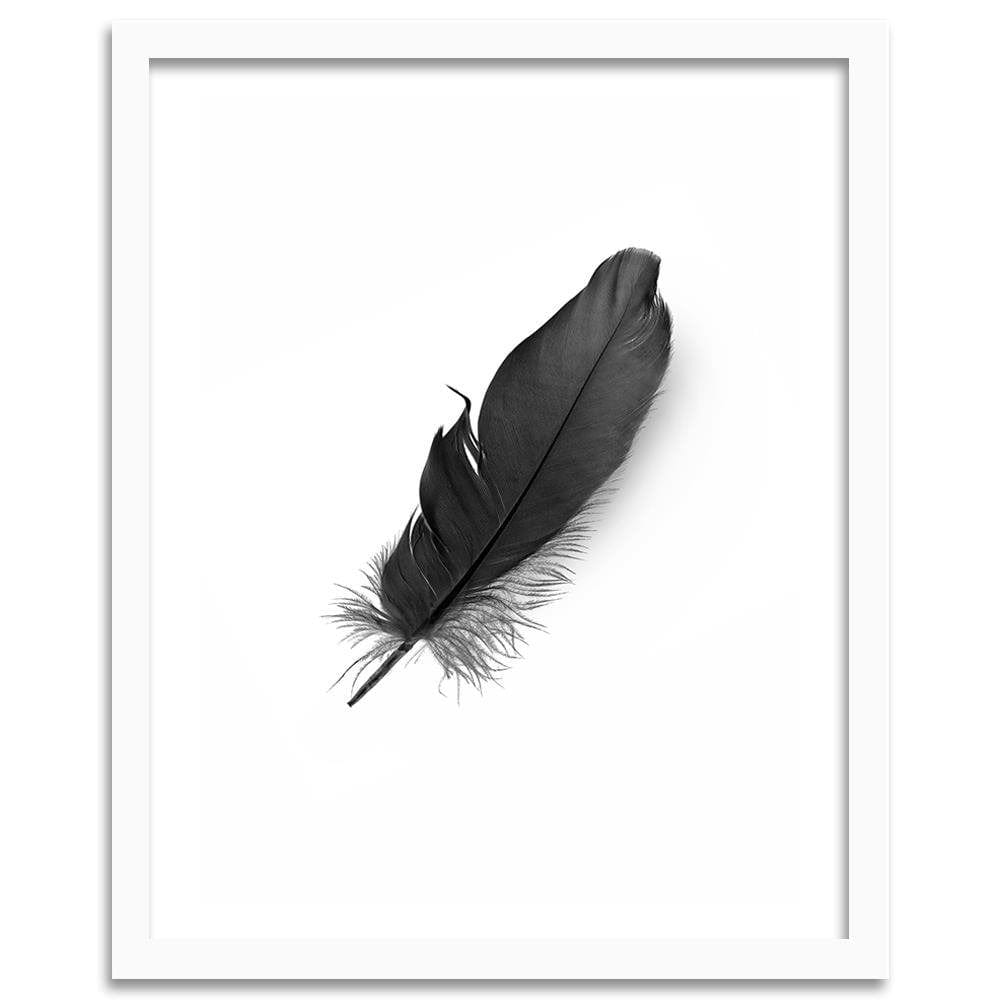 Glezna baltā rāmī - Black Feather Home Trends DECO