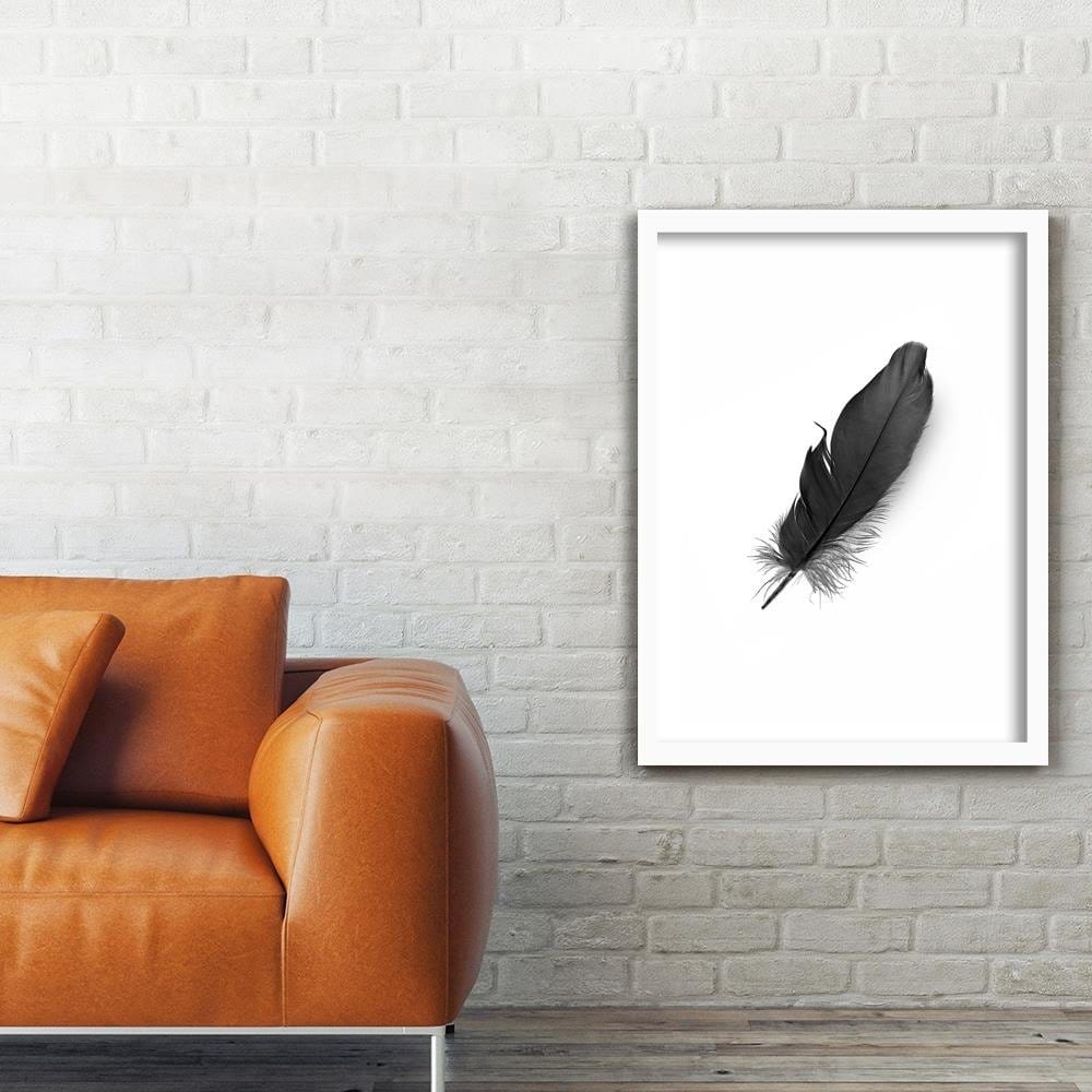Glezna baltā rāmī - Black Feather Home Trends DECO