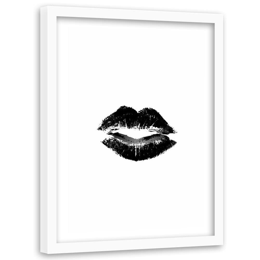 Glezna baltā rāmī - Black Lips Home Trends DECO