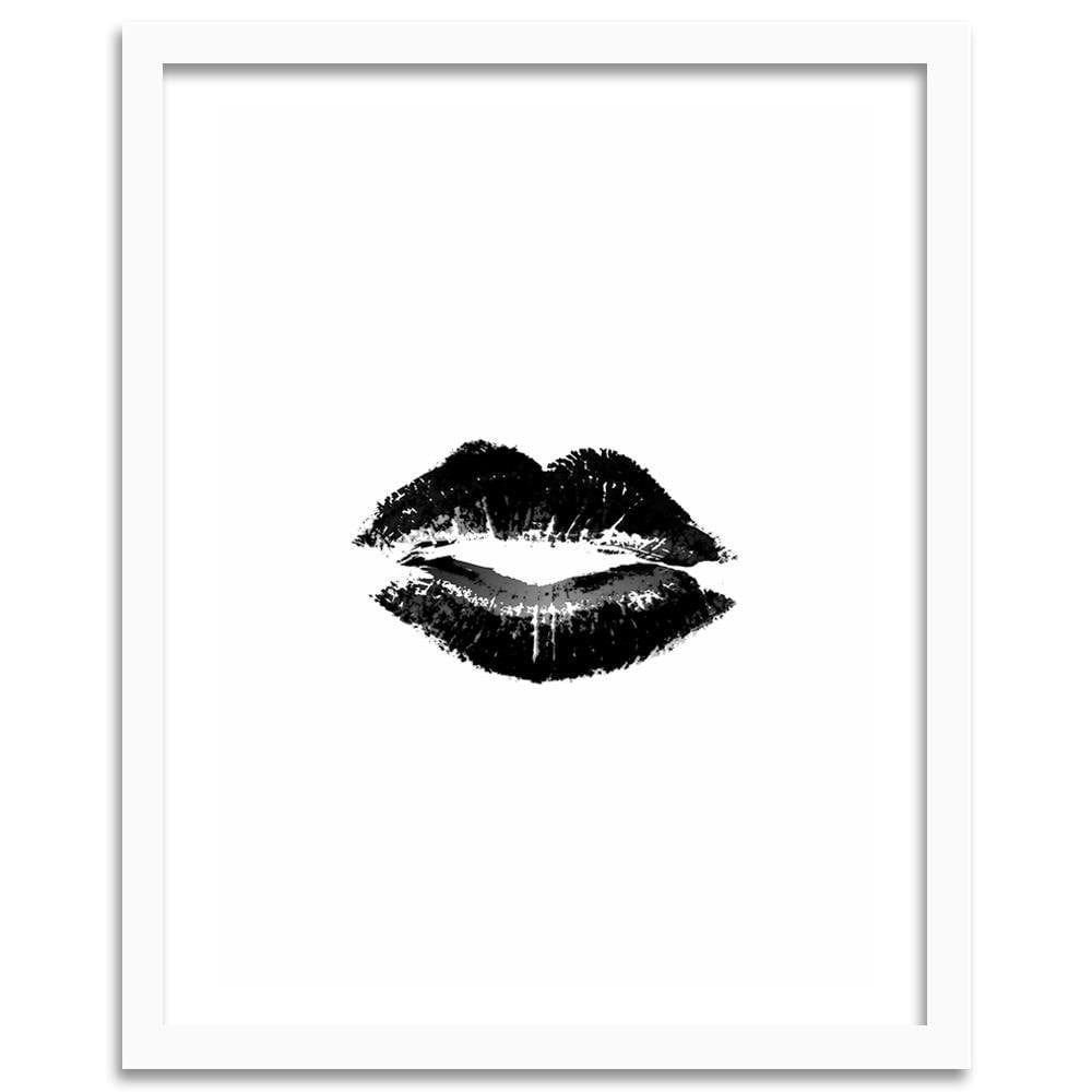 Glezna baltā rāmī - Black Lips Home Trends DECO