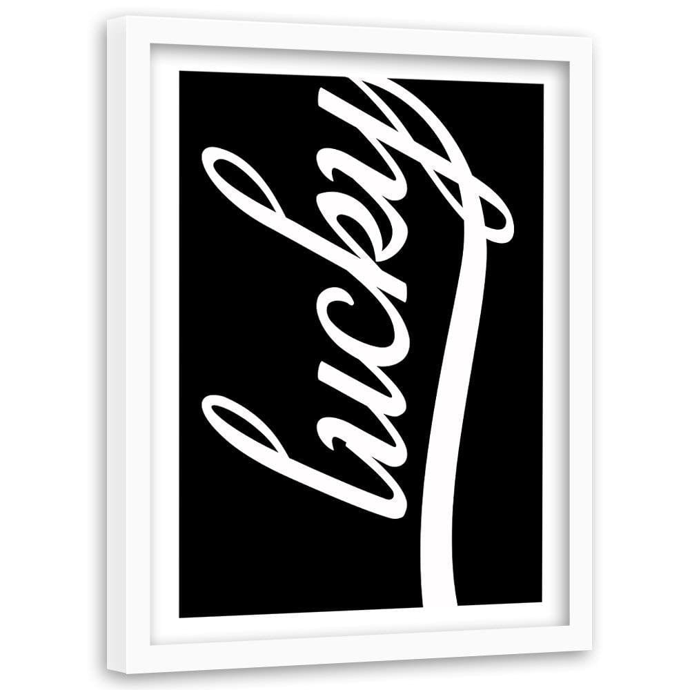Glezna baltā rāmī - Black Lucky Home Trends DECO