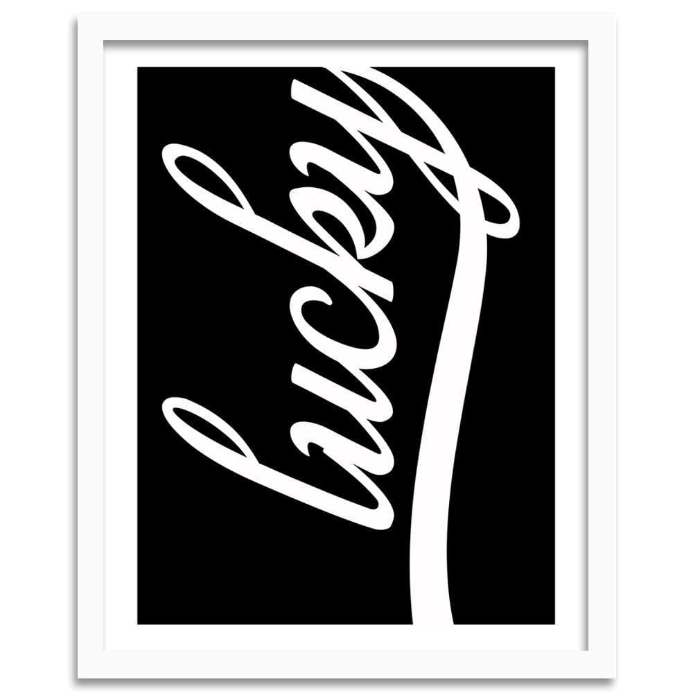 Glezna baltā rāmī - Black Lucky Home Trends DECO
