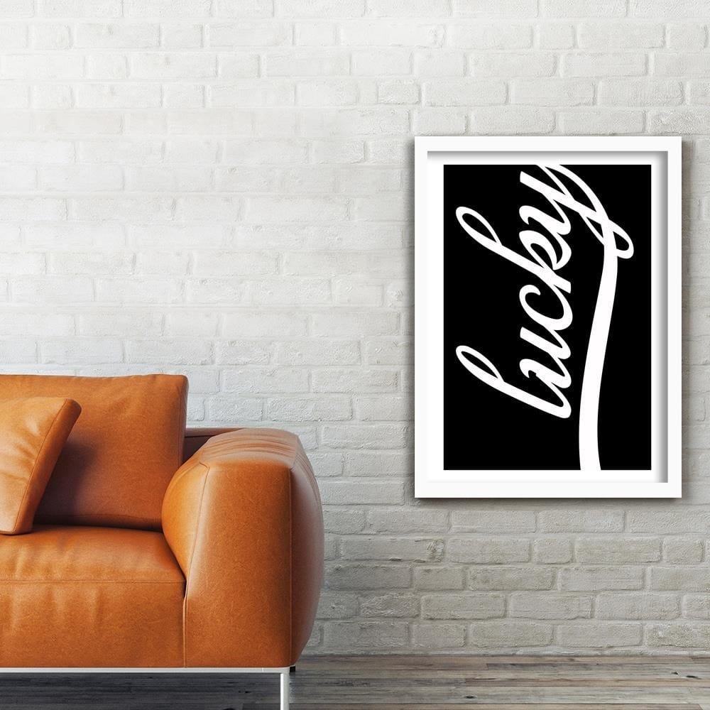 Glezna baltā rāmī - Black Lucky Home Trends DECO