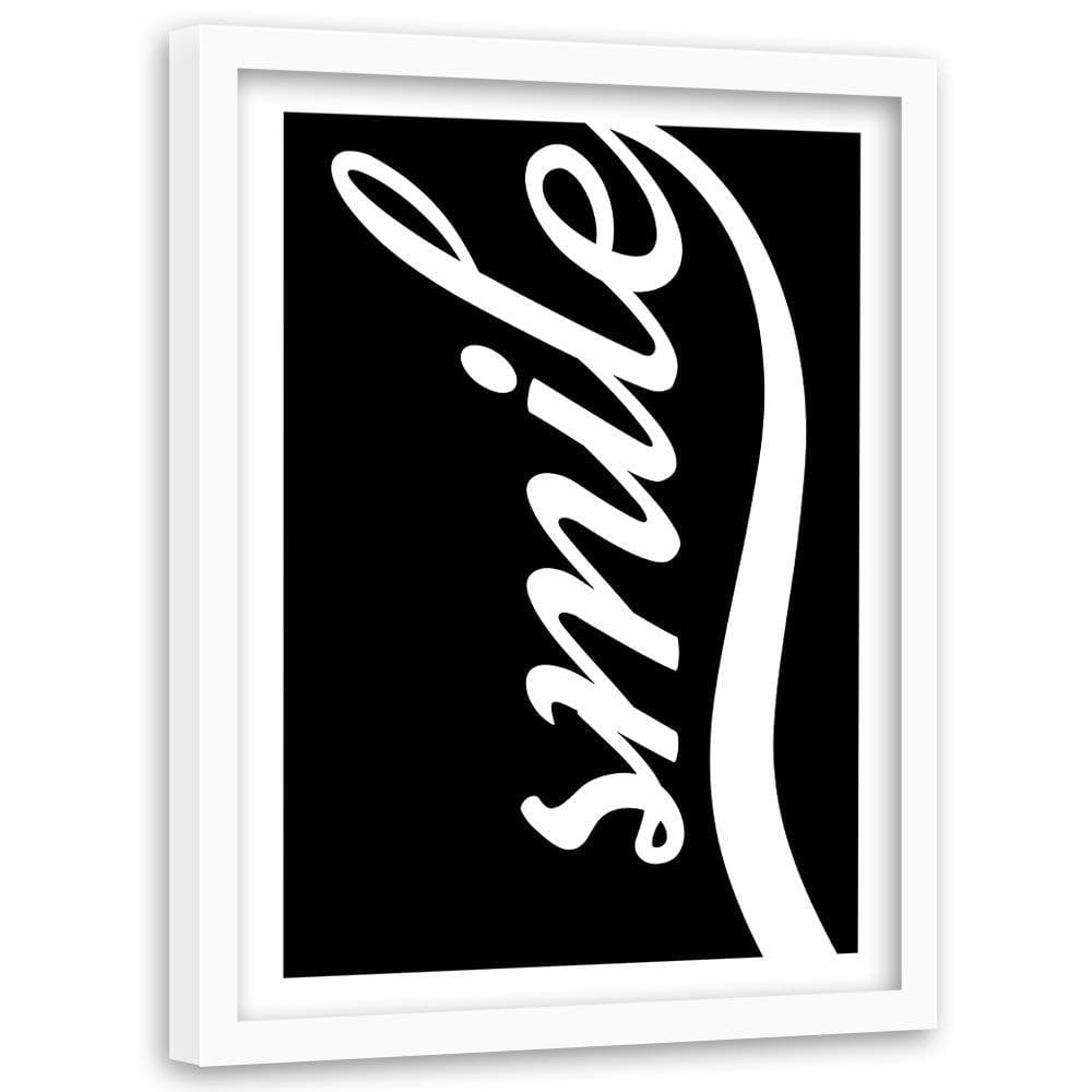 Glezna baltā rāmī - Black Smile Home Trends DECO