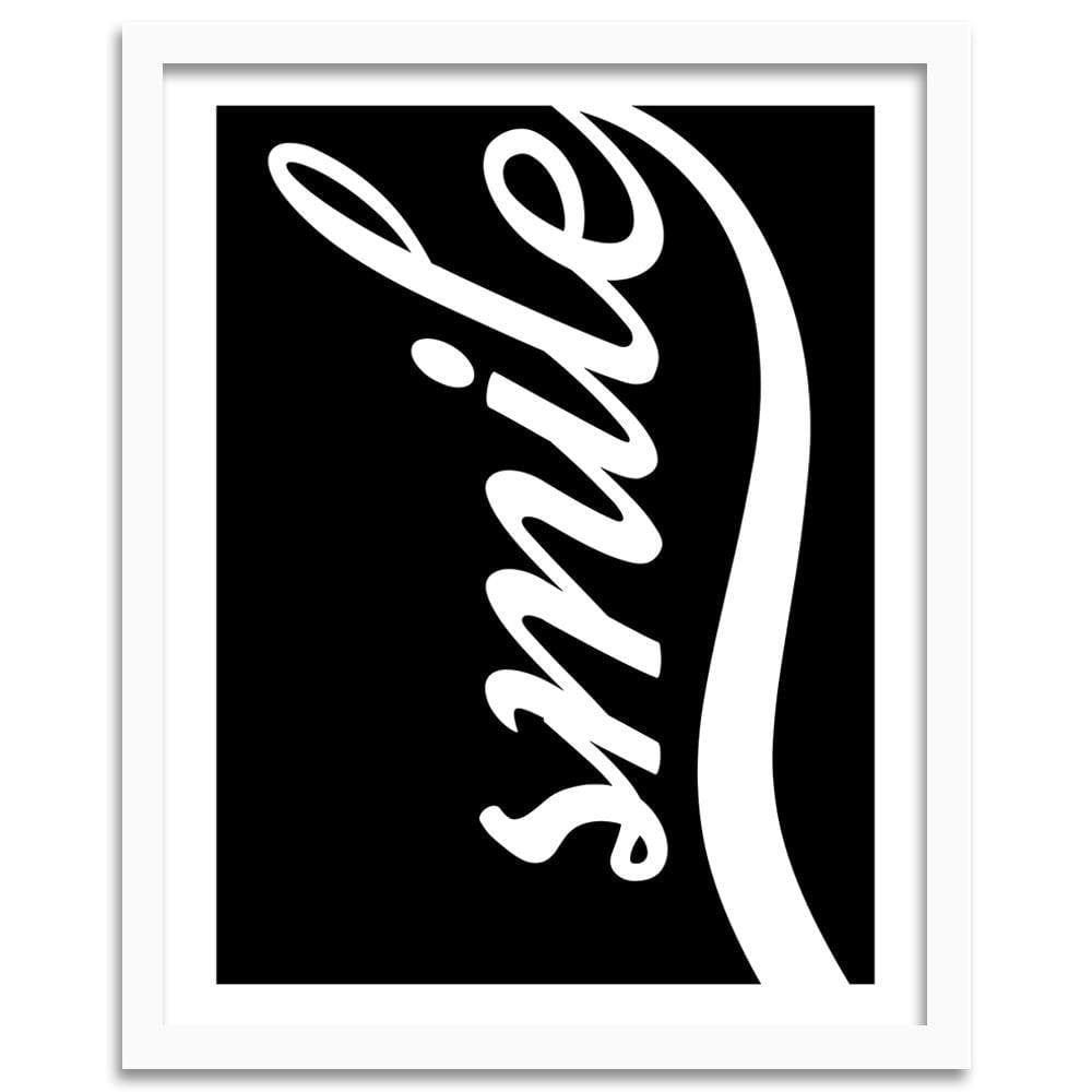 Glezna baltā rāmī - Black Smile Home Trends DECO