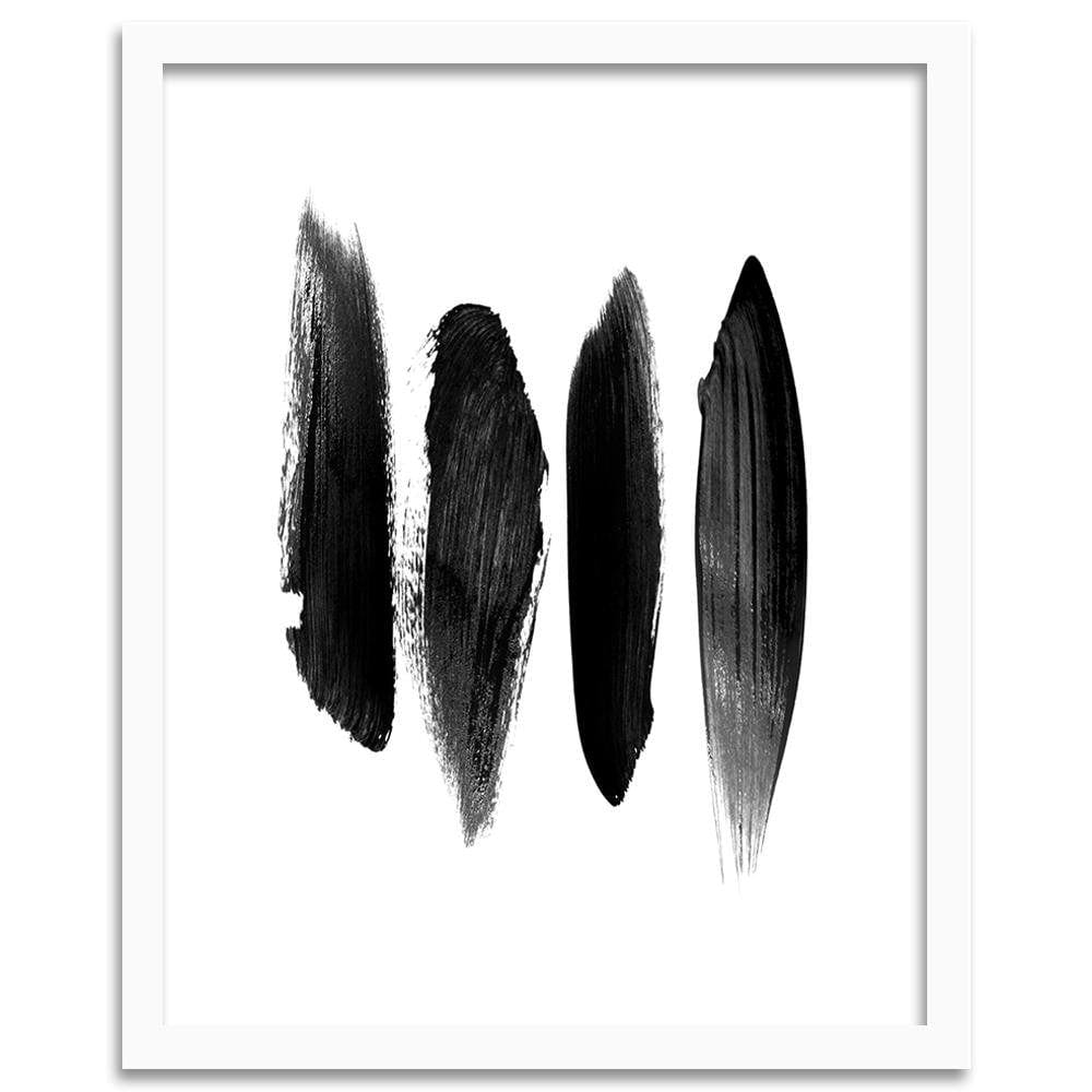 Glezna baltā rāmī - Black Stripes Home Trends DECO