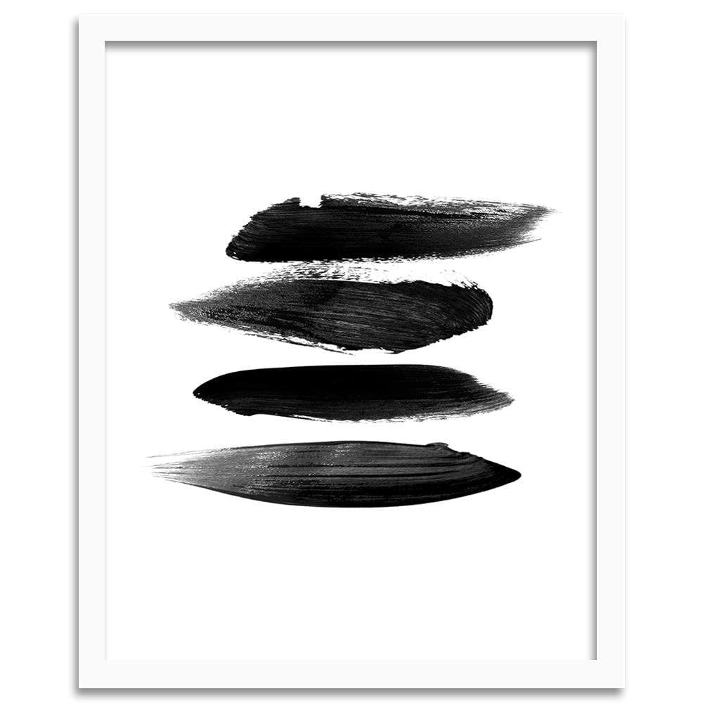 Glezna baltā rāmī - Black Stripes Home Trends DECO