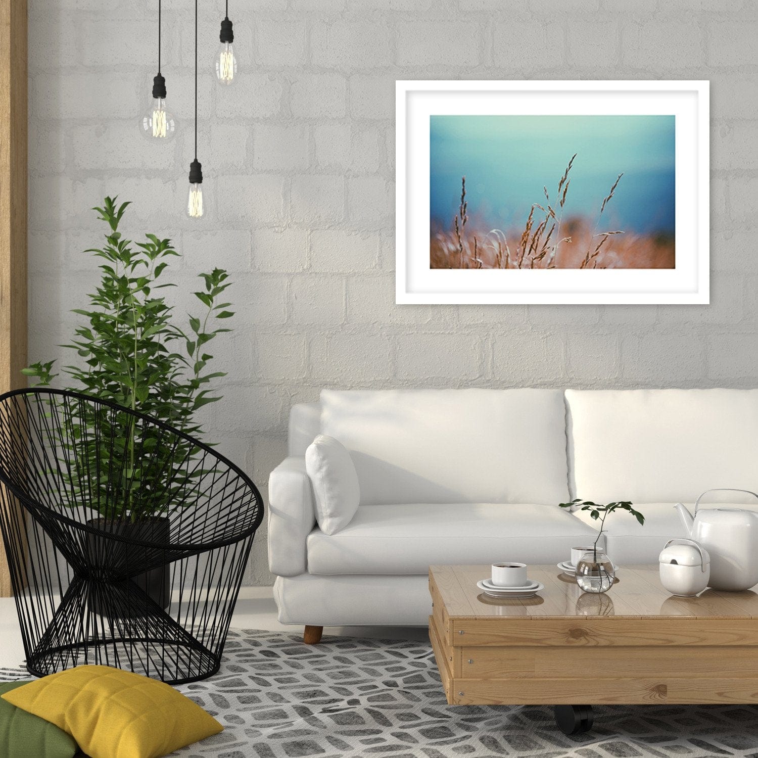 Glezna baltā rāmī - Blades Cereals Home Trends DECO
