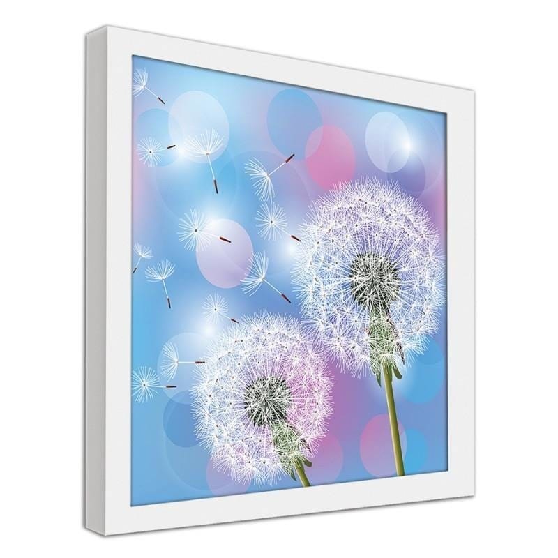 Glezna baltā rāmī - Blower on blue background Home Trends DECO