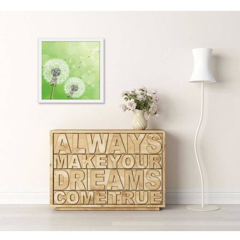 Glezna baltā rāmī - Blower on green background Home Trends DECO