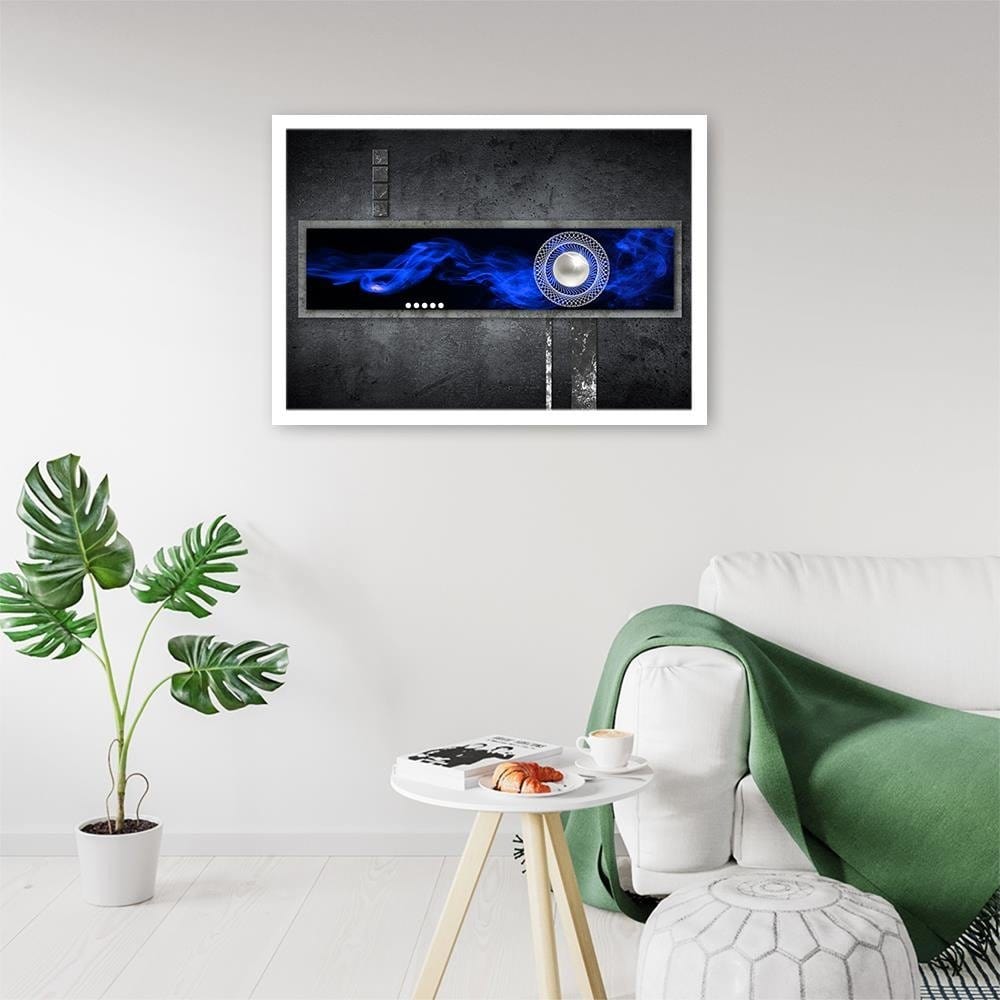 Glezna baltā rāmī - Blue Abstraction Home Trends DECO