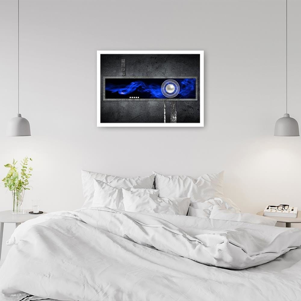 Glezna baltā rāmī - Blue Abstraction Home Trends DECO