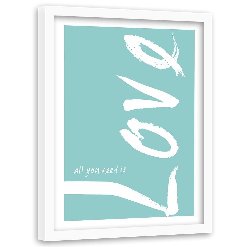 Glezna baltā rāmī - Blue Love Home Trends DECO