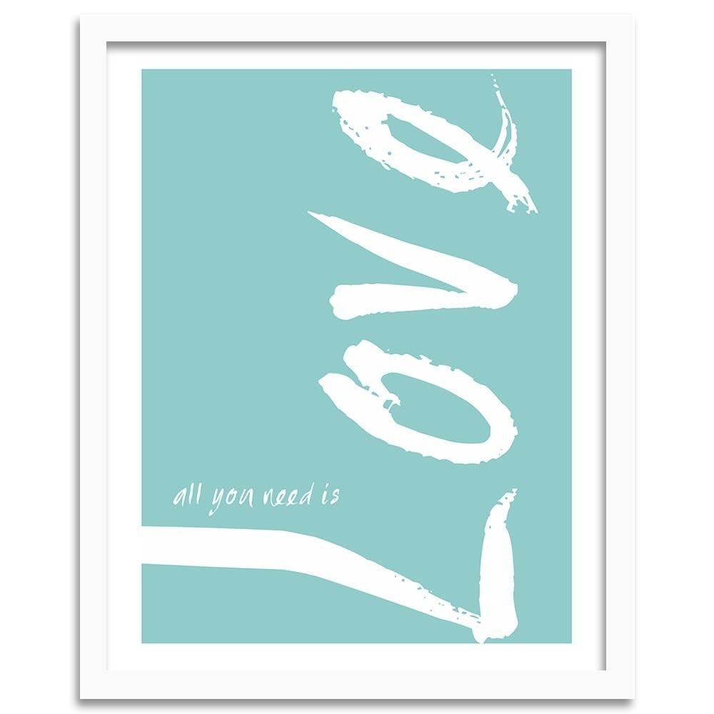 Glezna baltā rāmī - Blue Love Home Trends DECO
