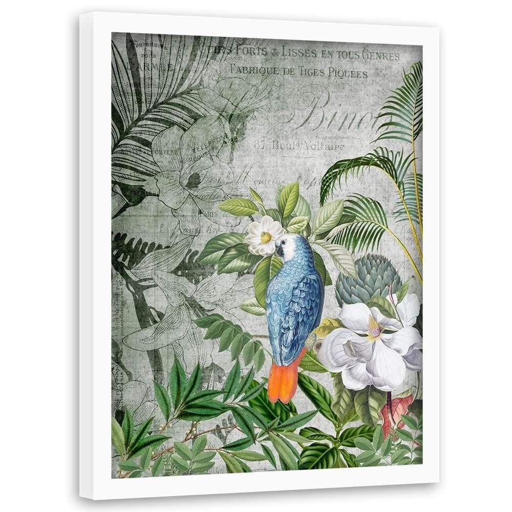 Glezna baltā rāmī - Blue Parrot Home Trends DECO