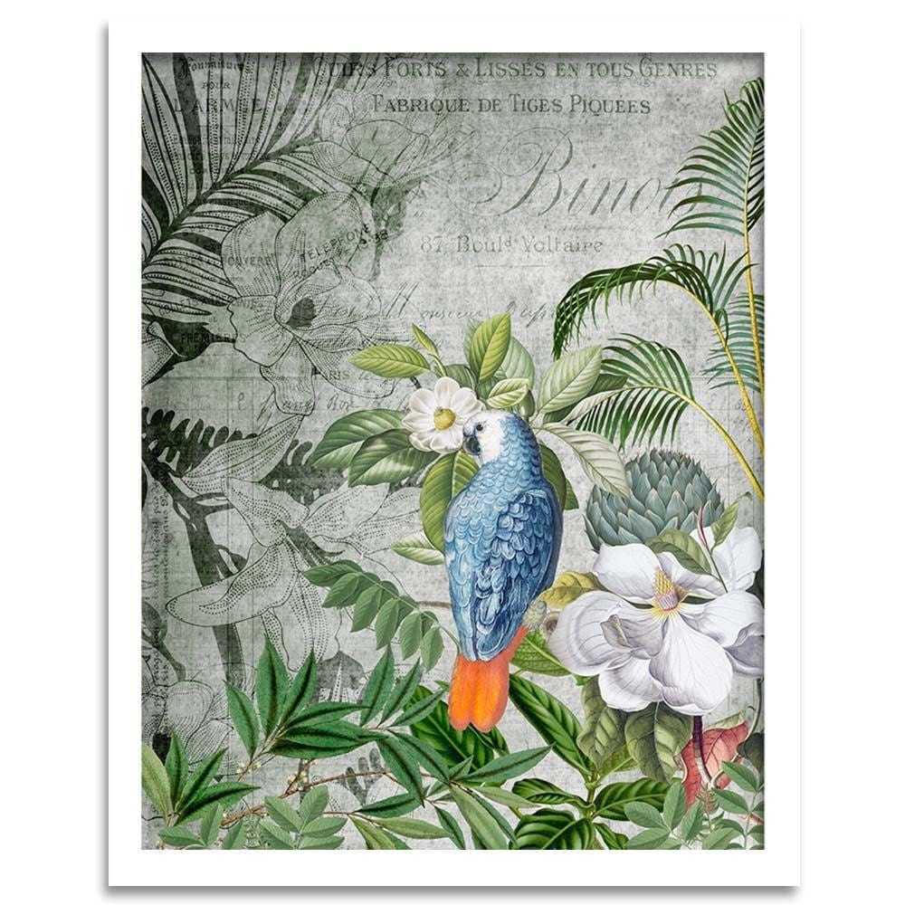 Glezna baltā rāmī - Blue Parrot Home Trends DECO