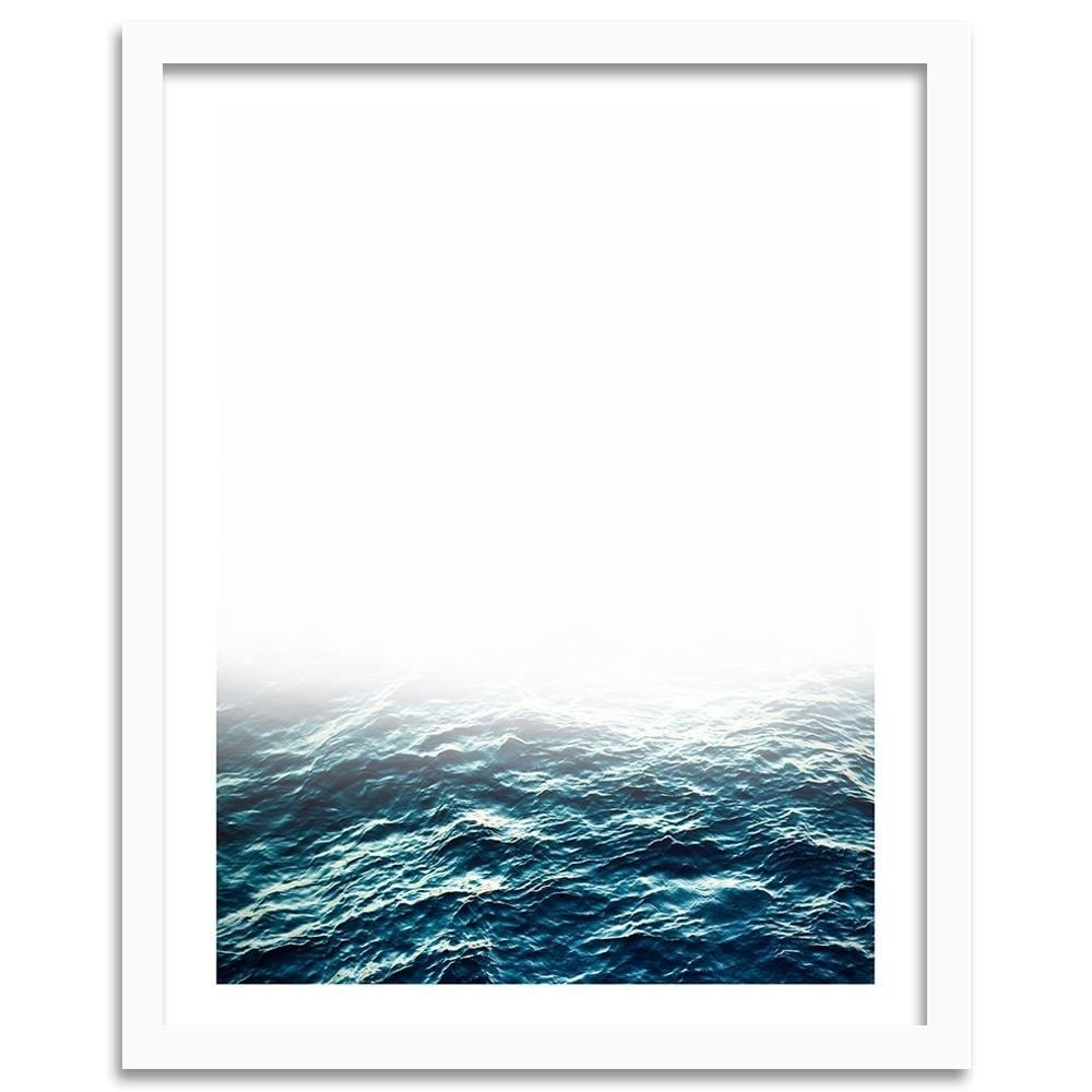 Glezna baltā rāmī - Blue Waves Home Trends DECO