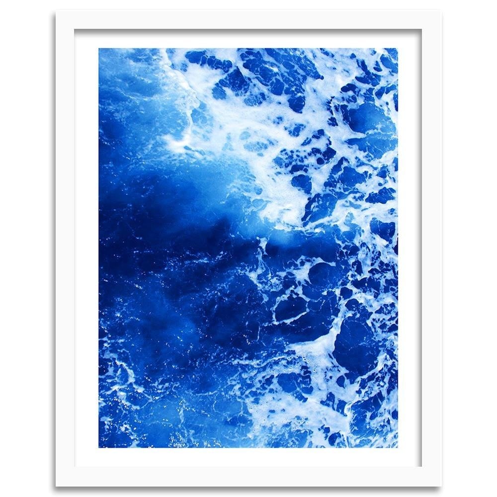 Glezna baltā rāmī - Blue Waves Home Trends DECO