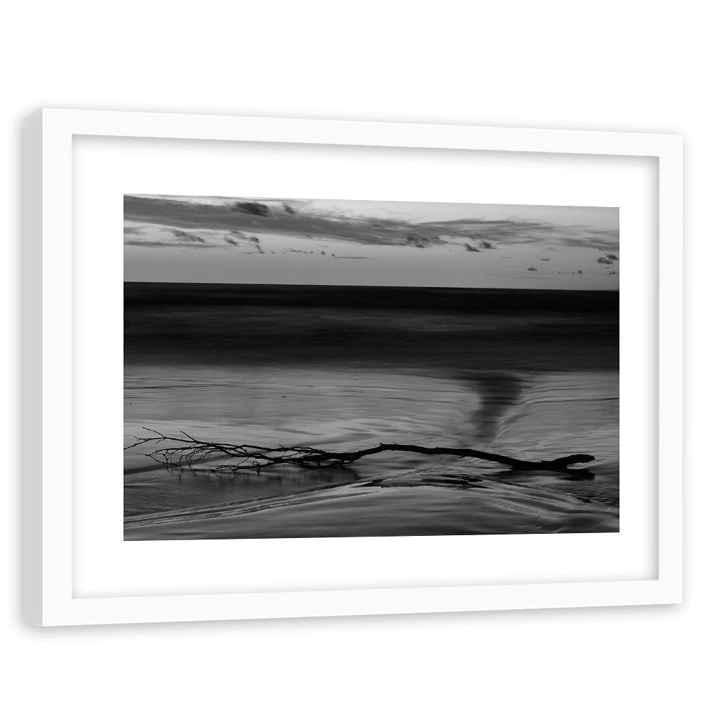Glezna baltā rāmī - Branch On The Water 2 Home Trends DECO