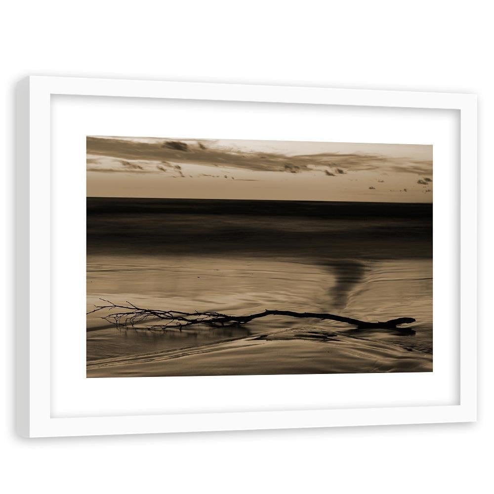 Glezna baltā rāmī - Branch Water 1 Home Trends DECO