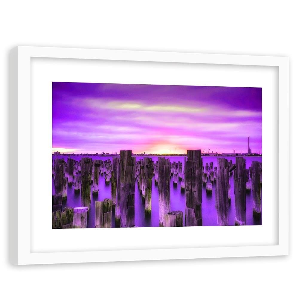Glezna baltā rāmī - Breakwater At The Port 4 Home Trends DECO