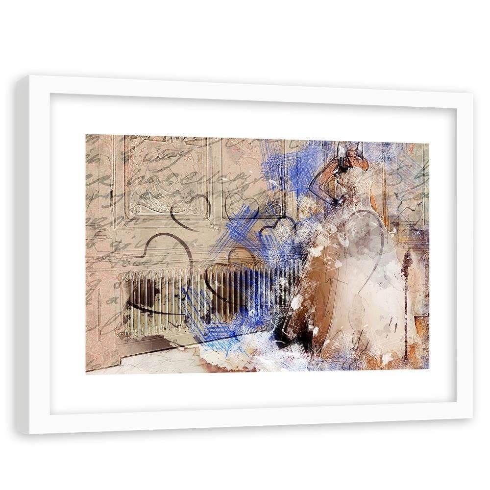 Glezna baltā rāmī - Bride Abstraction Home Trends DECO