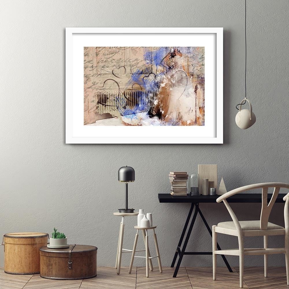 Glezna baltā rāmī - Bride Abstraction Home Trends DECO